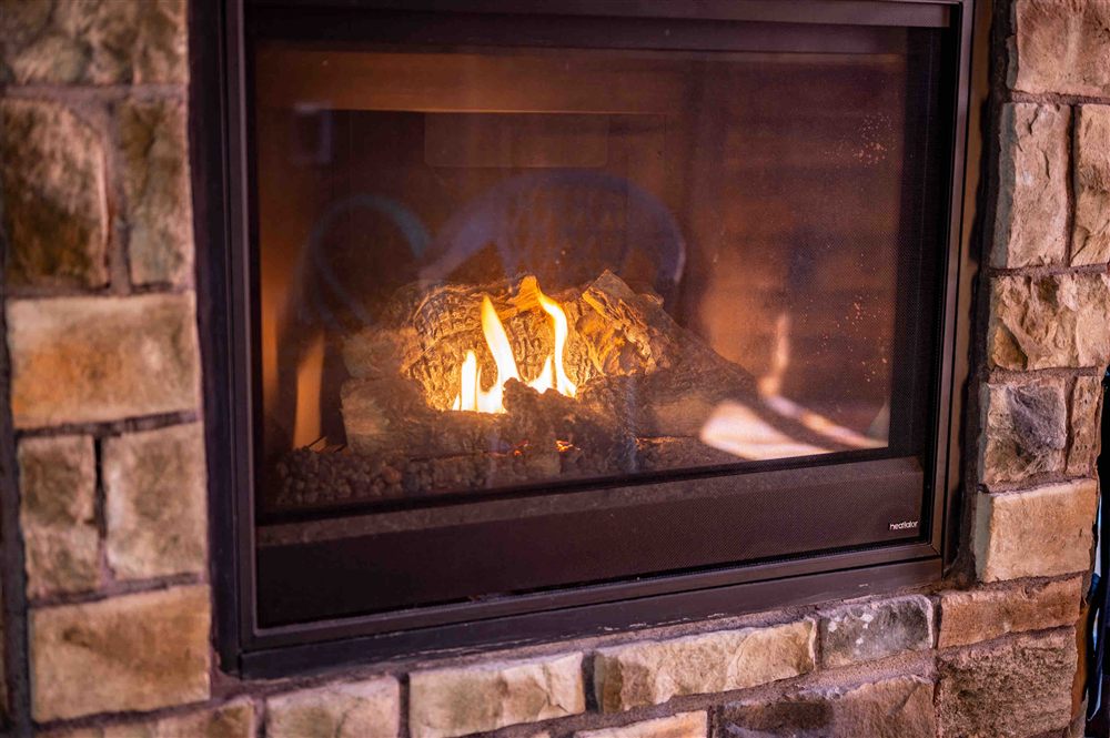 Blue Night Sky stone fireplace